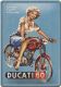 Ducati Pin up Blechpostkarte 10 x 14 cm