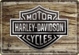 Harley Davidson Wood Logo Blechpostkarte 10 x 14 cm