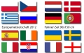 EM Fahnen Set 90x150 cm Euro 2012 (16 Teilig)