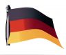 Deutschland Aufkleber wehende Flagge 15x10 cm