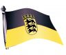 Baden-W�rttemberg Aufkleber wehende Flagge 15x10 cm