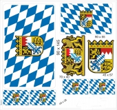 Bayern Fahnen & Wappen Aufkleber Set (8-teilig)