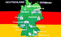 Deutschland Karte mit Städte Fahne / Flagge 90x150 cm