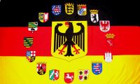 Deutsche Wappen Fahne / Flagge 90x150 cm (Adler + Bundesländer)