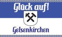 Gelsenkirchen Fahne / Flagge 90x150 cm Glück auf