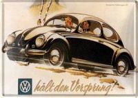 VW Vorsprung Blechpostkarte 10 x 14 cm