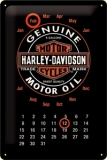 Harley Davidson Kalender Motor Oil Blechschild 20 x 30 cm