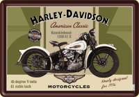 Harley-Davidson Knucklehead Blechpostkarte 10 x 14 cm