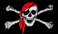 Totenkopf Piraten Fahne / Flagge 150x250 cm XXL mit Kopftuch