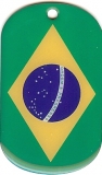 Brasilien Dog Tag 3x5 cm (70 cm Kugelkette)