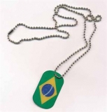 Brasilien Dog Tag 3x5 cm (70 cm Kugelkette)