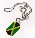 Jamaika Dog Tag 3x5 cm (70 cm Kugelkette)