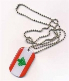 Libanon Dog Tag 3x5 cm (70 cm Kugelkette)