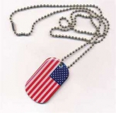 USA / Amerika Dog Tag 3x5 cm (70 cm Kugelkette)