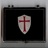 Kreuzritter Templer Wappen Schild Pin (Geschenkbox 110x90x20mm)
