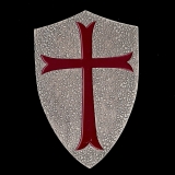 Kreuzritter Templer Wappen Schild Pin ca. 30x50 mm