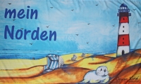 mein Norden Fahne / Flagge 90x150 cm Leuchtturm und Strand