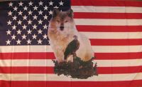USA Fahne / Flagge mit Wolf und Adler 90x150 cm