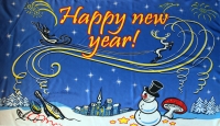 Happy New Year Silvester Fahne / Flagge 90x150 cm Motiv 2