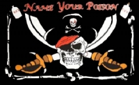 Piraten Fahne / Flagge 90x150 cm NAME YOUR POISON