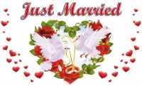 Just Married Fahne / Flagge 90x150 cm Motiv 3