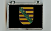 Sachsen Wappen Pin Anstecknadel (Geschenkbox 58x43x18mm)