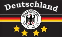 Deutschland Fan Fahne / Flagge 90x150 cm (Motiv 16) 4 Sterne
