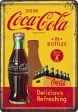 Coca-Cola - In Bottles Yellow Blechpostkarte 10 x 14 cm