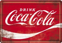 Coca-Cola Logo Blechpostkarte 10 x 14 cm
