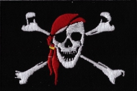 Pirat mit Kopftuch Aufnäher Patch ca. 5,5cm x 8 cm