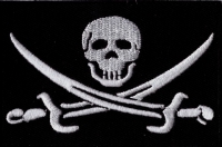 Pirat mit Säbel Aufnäher Patch ca. 5,5cm x 8 cm