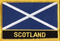 Schottland mit Schrift Aufnäher Patch ca. 5,5cm x 8 cm