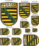 Sachsen Wappen Aufkleber Set (12-teilig)