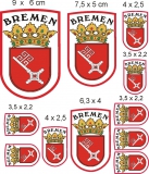 Bremen Wappen Aufkleber Set (11-teilig)