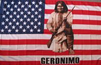 USA Fahne / Flagge Indianer mit Gewehr 90x150 cm