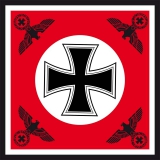DR- Eiserne Kreuz mit 4 Adlern rot Fahne / Flagge 120 x120 cm
