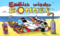 Sommer (endlich wieder) Fahne / Flagge 90x150 cm