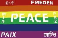 Peace Friedensfahne / Flagge 60x90 cm (7 Sprachen)
