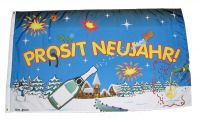 Prosit Neujahr Silvester Fahne / Flagge 90x150 cm