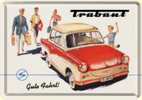 Trabant Gute Fahrt Blechpostkarte 10 x 14 cm