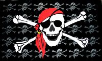 Piraten Fahne / Flagge mit Kopftuch 90x150 cm (Nr.3)