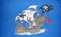 Piratenschiff Fahne / Flagge 90x150 cm