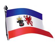 Mecklenburg-Vorpommern Aufkleber wehende Flagge 15x10 cm