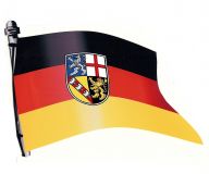 Saarland Aufkleber wehende Flagge 15x10 cm