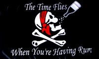 Piraten,Totenkopf Fahne / Flagge 90x150 cm The Time Flies (Rum)