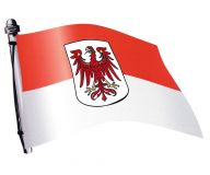 Brandenburg Aufkleber wehende Flagge 15x10 cm