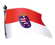 Hessen Aufkleber wehende Flagge 15x10 cm
