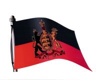Königreich Württemberg Aufkleber wehende Flagge 15x10 cm