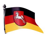 Niedersachsen Aufkleber wehende Flagge 15x10 cm