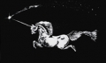 Einhorn Unicorn Fahne / Flagge 90x150cm auf schwarzem Tuch